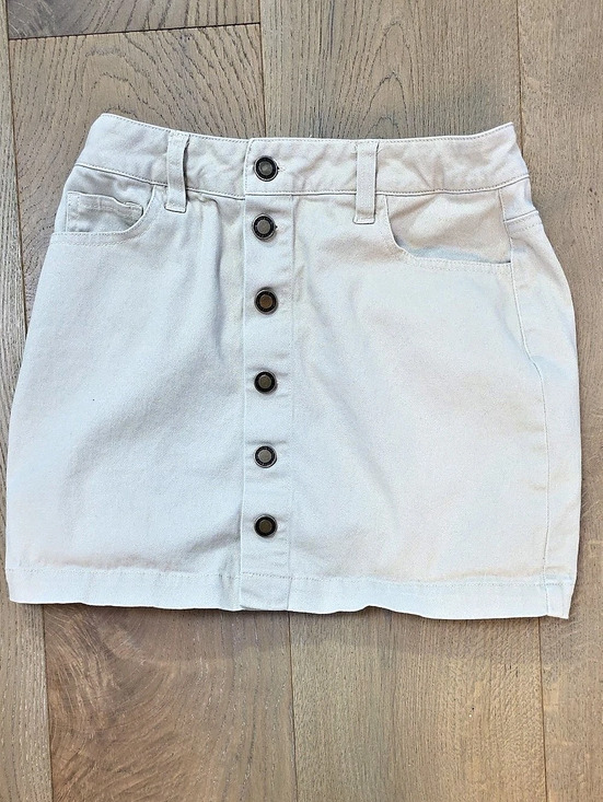 Angel Kiss Dresses & Skirts - Angel Kiss Original Denim Maker Mini Skirt in White Size 3 Like New